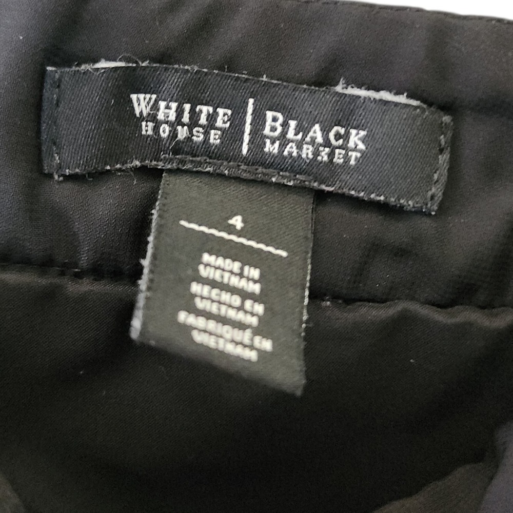 White House Black Market Skirt Womens Size 4 Black Mesh Detail Goth Grunge Dark - Picture 2 of 6